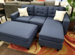 Brand New Blue Sectional Sofa + XL Ottoman