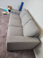 Livng Spaces Charcoal Gray Couch Sofa Loveseat Paid $975