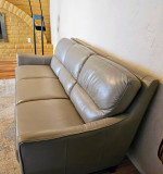 LARGE DOVE GRAY ALL LEATHER SOFA