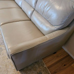 LARGE DOVE GRAY ALL LEATHER SOFA
