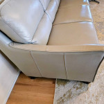 LARGE DOVE GRAY ALL LEATHER SOFA