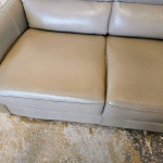 LARGE DOVE GRAY ALL LEATHER SOFA