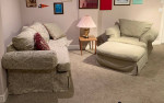 SOFA and oversized CHAIR w OTTOMAN