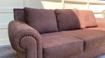 Beautiful Plush 3 Seater Arm Sofa with Brass Rivet Design