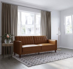 Soft Faux Leather Sofa Futon