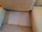 Custom upholstered curved sofa
