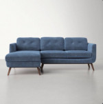 L Section couch, All Modern, Gia 86.61” Wide Velvet Reversible Sofa and Chaise