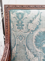Estate Mahogany Wood carved ornate Floral unique loveseat sofa with ma