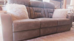 Leather Power Reclining Sofa with ITABLE® Media Display, Grey
