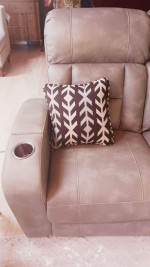 Leather Power Reclining Sofa with ITABLE® Media Display, Grey