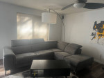 Grey reclining sofa sectional