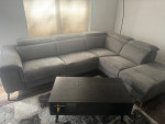 Grey reclining sofa sectional