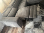 Grey reclining sofa sectional