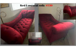 RED LOVESEAT SOFA