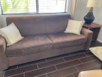 brown crate and barrel sofa