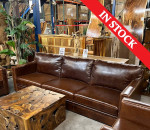In Stock, On Sale (15% Off)! Top Grain Leather Brown Sofa - Havana
