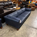 In Stock, On Sale (30% Off)! Top Grain Leather Blue Sofa - Malibu