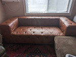 Art Leon Leather Tufted Sofa