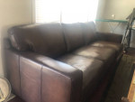 Brown leather sofa