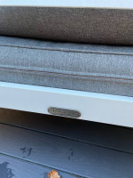 Modern Outdoor Sofa | Excellent Condition | White Aluminum Frame | Light Grey Cu