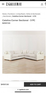 Z Gallerie Catalina Sleeper Sectional Sofa Couch