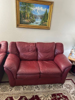 Leather sofa set