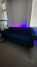 Royal Blue Velvet Sofa Set