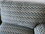 Designer Contemporary Sofa Couch Blue Chevron Design -