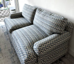 Designer Contemporary Sofa Couch Blue Chevron Design -