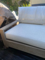 RH Restoration Hardware teak wood outdoor sofa