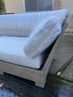 RH Restoration Hardware teak wood outdoor sofa