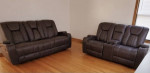 Like New Viking Manual Reclining Sofa & Glider Console Loveseat