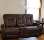 Like New Viking Manual Reclining Sofa & Glider Console Loveseat