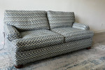 Designer Contemporary Sofa Couch Blue Chevron Design