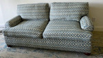 Designer Contemporary Sofa Couch Blue Chevron Design