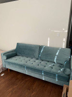 Amazing Quality Velvet Teal Couch Sofa