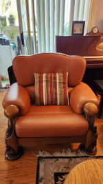 Leather Sofa Set with Tea Table