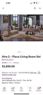 Beautiful new sofa set!