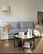 Crate and Barrel Petite Slope Arm Sofa