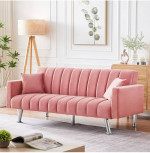 Modern Futon Sofa Bed, Convertible Folding Sofa Couch Upholstered Love