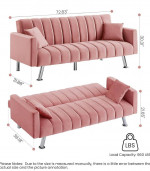 Modern Futon Sofa Bed, Convertible Folding Sofa Couch Upholstered Love