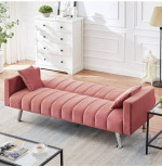 Modern Futon Sofa Bed, Convertible Folding Sofa Couch Upholstered Love