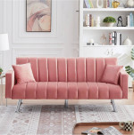 Modern Futon Sofa Bed, Convertible Folding Sofa Couch Upholstered Love