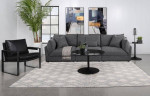 **Modern Three-Piece Sofa Set Upholstered in Barely Black Fabric**