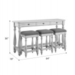 New Sofa Console Table & 3 Stool Set