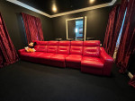 Six Motorized extra wide recliners genuine leather sofa for six
