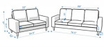 Sofa, love seat with ottoman