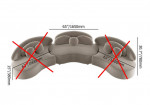 Modern Khaki Curved  Modular Sofa Velvet Upholstery For Living Room