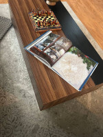 Leather sofa and coffee table