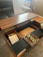 Leather sofa and coffee table
